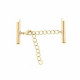 Slide end tubes with extention chain and clasp 30mm - Gold